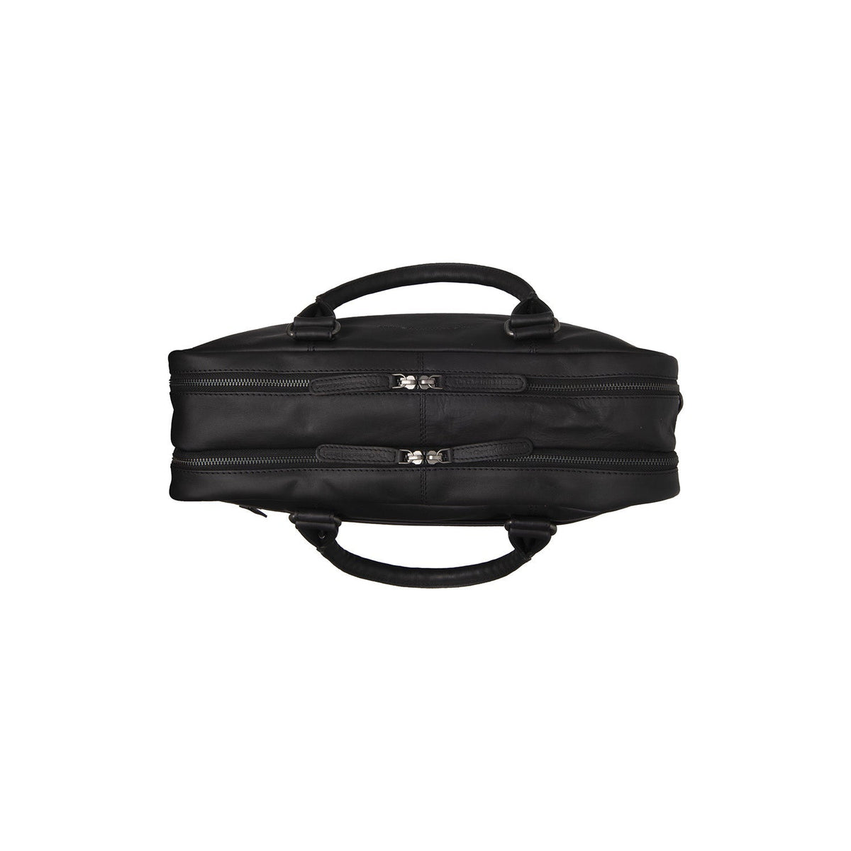 
Solid Antique Brass Hardware & Heavy-Duty Dual Zipper Detail on Boston Sacoche d'ordinateur en cuir pleine fleur