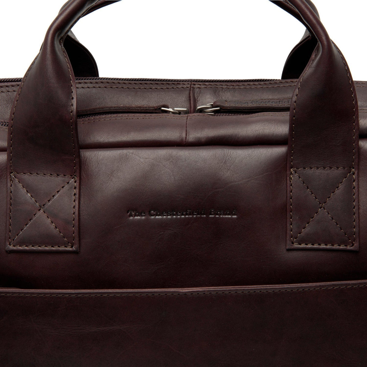 
Brown Leather Laptop Bag Frazer, detail view 1