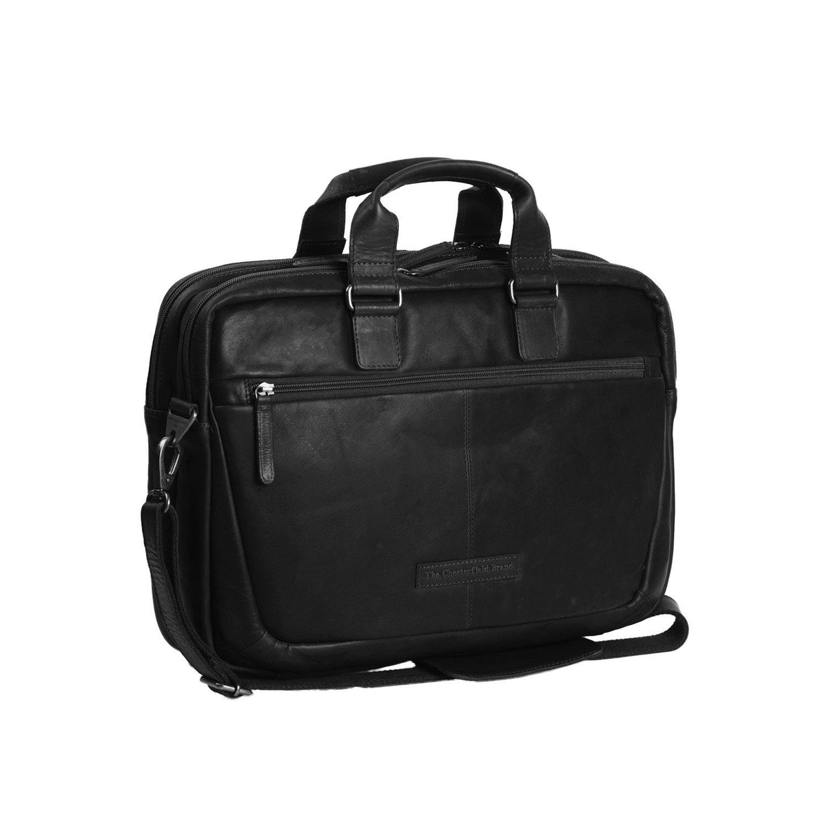 Seth Full-Grain Leather Laptop Bag en cuir pleine fleur véritable 100% - Full Exterior Vue de face & silhouette ajustée | Acheter en ligne