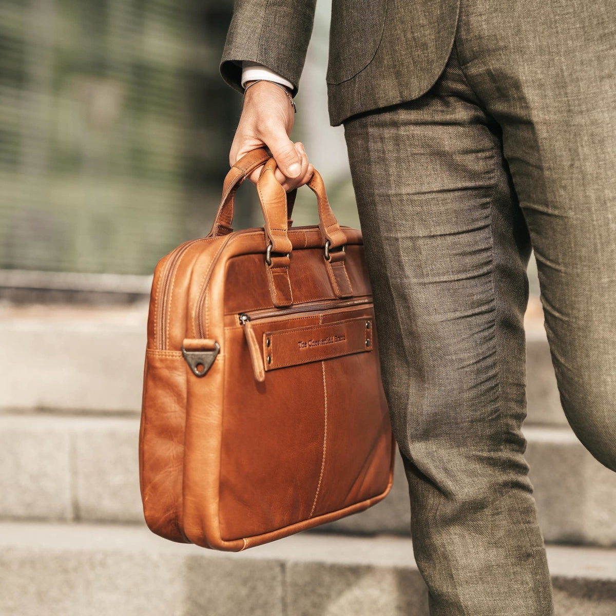 Seth Full-Grain Leather Laptop Bag pour Homme – Vue produit alternative 3