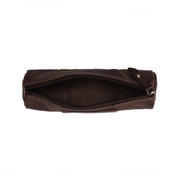 Tailored Rib Cuffs &amp; Hem Craftsmanship Construction Detail on Leather Pencil Case Lea pour Femme