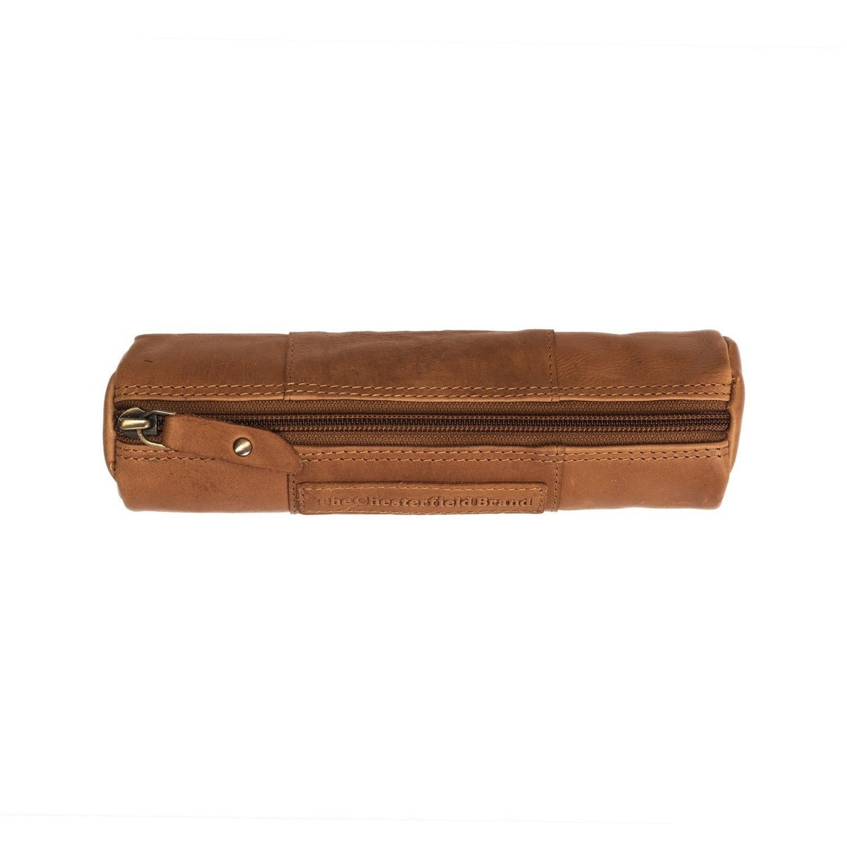 Cognac Leather Pencil Case Lea pour Femme, detail view 4