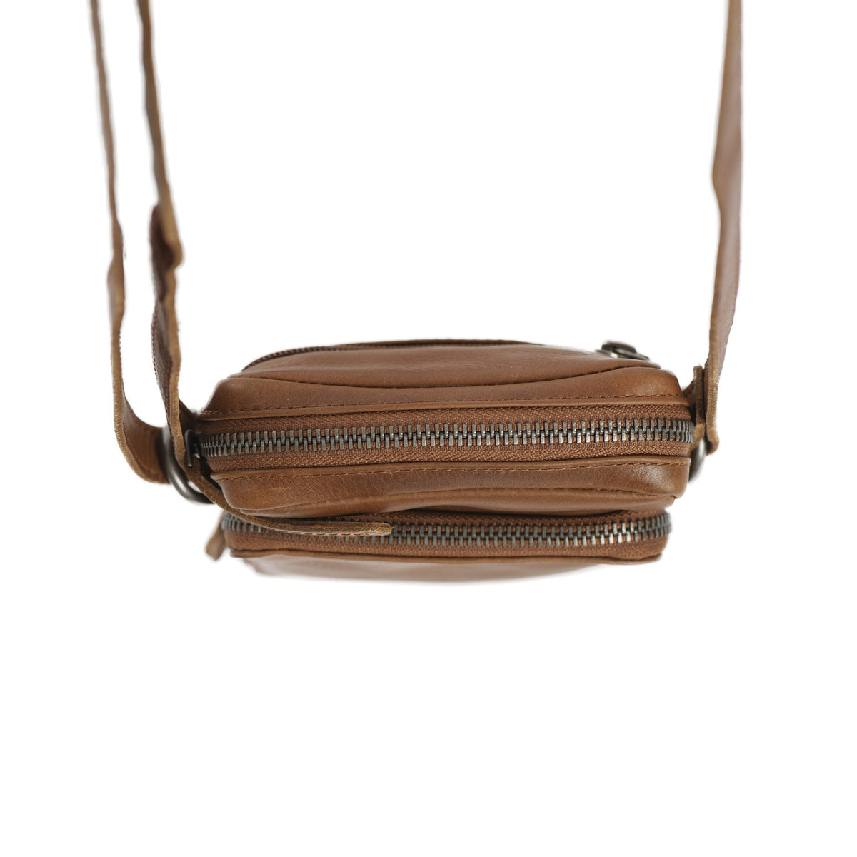 Cognac Leather Phone Bag Hamilton, detail view 7