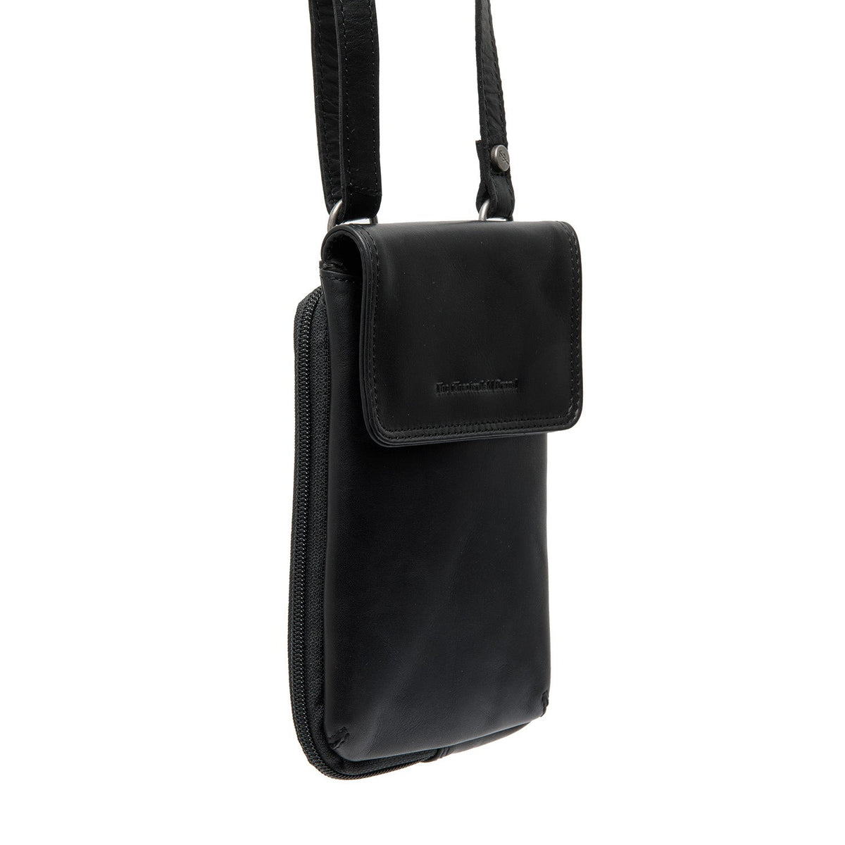 Langley Full-Grain Leather Phone Bag pour Femme in Classic 100% Full-Grain Leather - Vue de face &amp; silhouette ajustée | Acheter en ligne