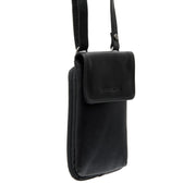 Langley Full-Grain Leather Phone Bag pour Femme in Classic 100% Full-Grain Leather - Vue de face &amp; silhouette ajustée | Acheter en ligne