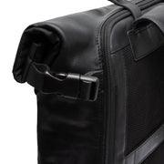 Solid Antique Brass Hardware &amp; Heavy-Duty Dual Zipper Detail on Bornholm Full-Grain Leather Roll-top Backpack pour Femme
