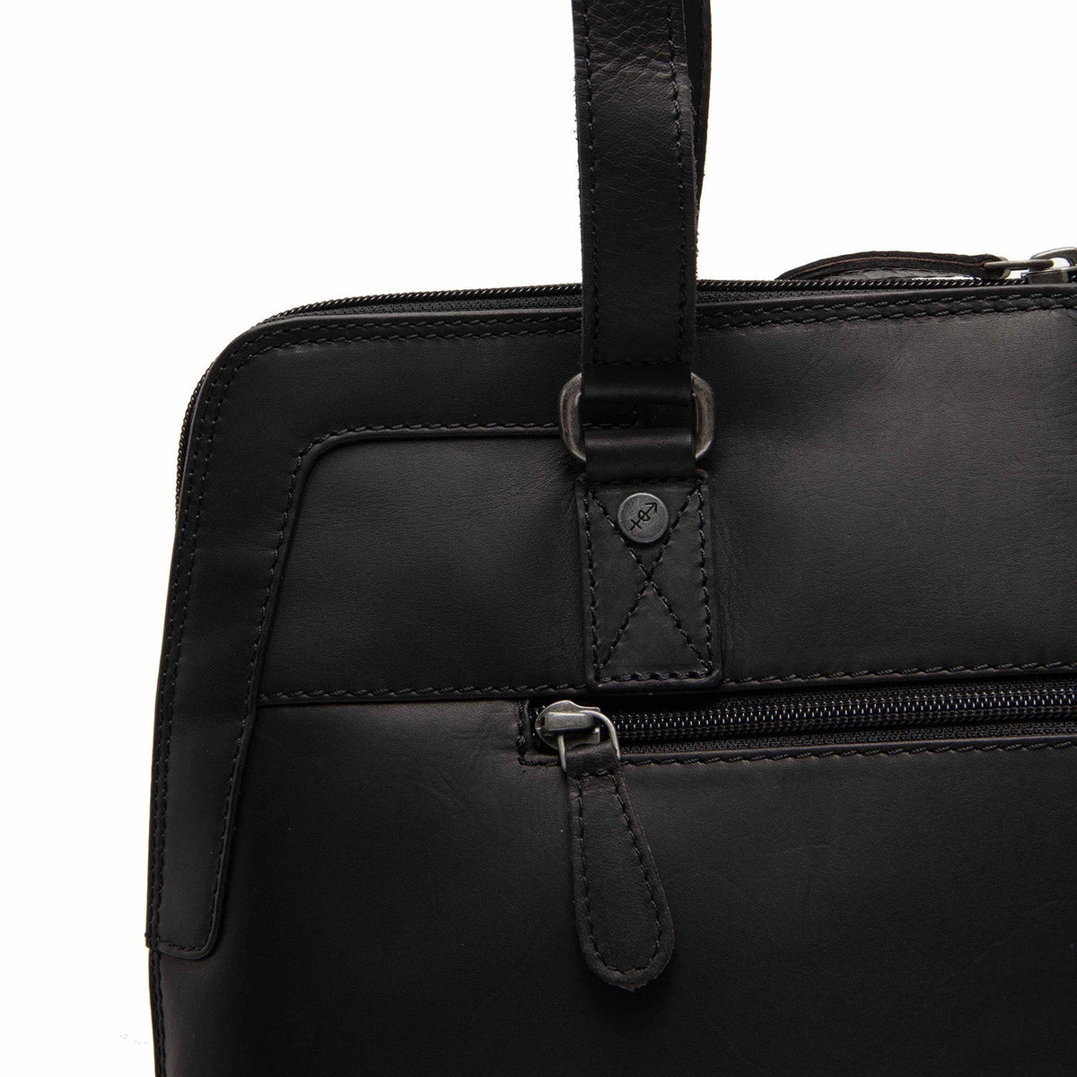 Elvar Full-Grain Leather Shoulder Bag pour Femme - Structured Side Profile Showing Gusset Depth &amp; Expansion Capacity