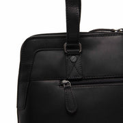 Elvar Full-Grain Leather Shoulder Bag pour Femme - Structured Side Profile Showing Gusset Depth &amp; Expansion Capacity