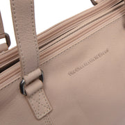 Marvos Full-Grain Leather Shoulder Bag pour Femme - Structured Side Profile Showing Gusset Depth &amp; Expansion Capacity