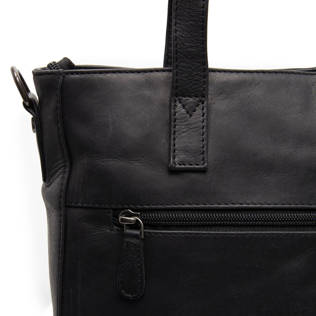 Mosel Full-Grain Leather Shoulder Bag pour Femme - Structured Side Profile Showing Gusset Depth &amp; Expansion Capacity