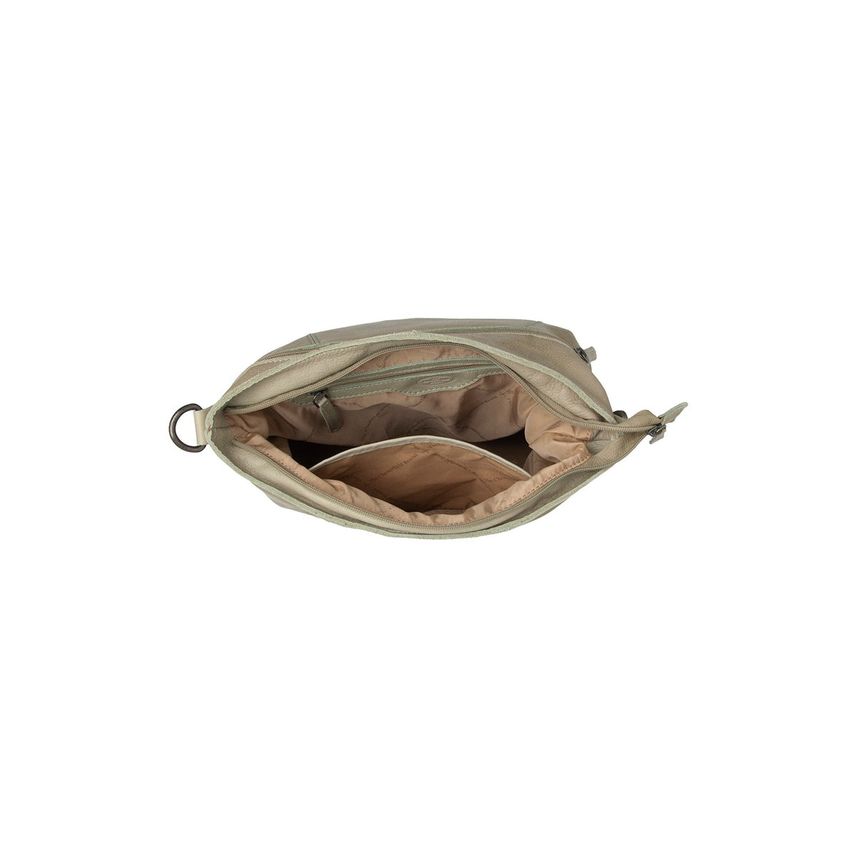 
Solid Antique Brass Hardware & Heavy-Duty Dual Zipper Detail on Sintra Sac bandoulière en cuir pleine fleur