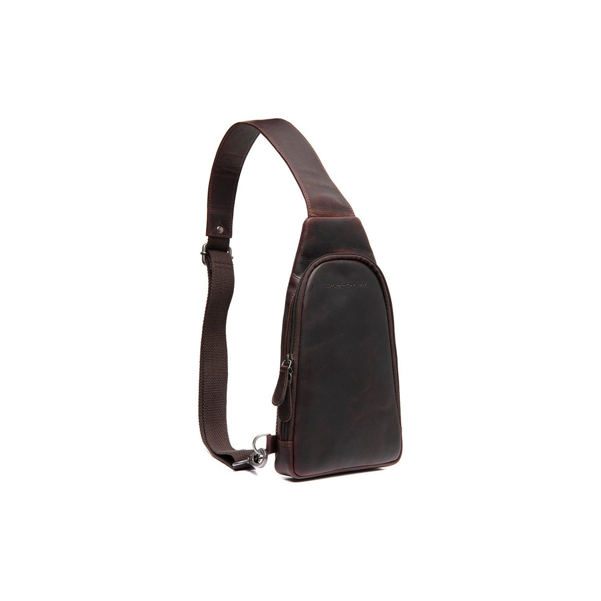 Brown Leather Sling Bag Bowey pour Femme, front view