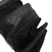 Leather Sling Bag Riga pour Femme - Structured Side Profile Showing Gusset Depth &amp; Expansion Capacity