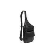 Leather Sling Bag Turelle pour Femme in Classic 100% Full-Grain Leather - Full Exterior Front Profile View | Acheter en ligne