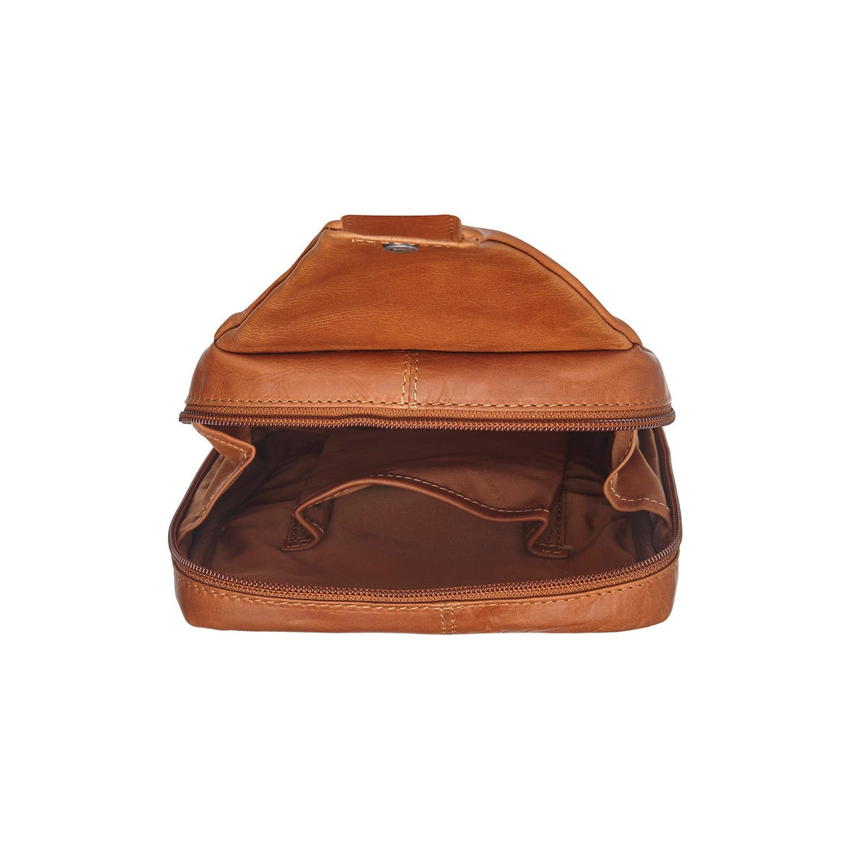 Cognac Leather Sling Bag Turelle pour Femme, detail view 4