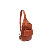Cognac Leather Sling Bag Turelle pour Femme, front view