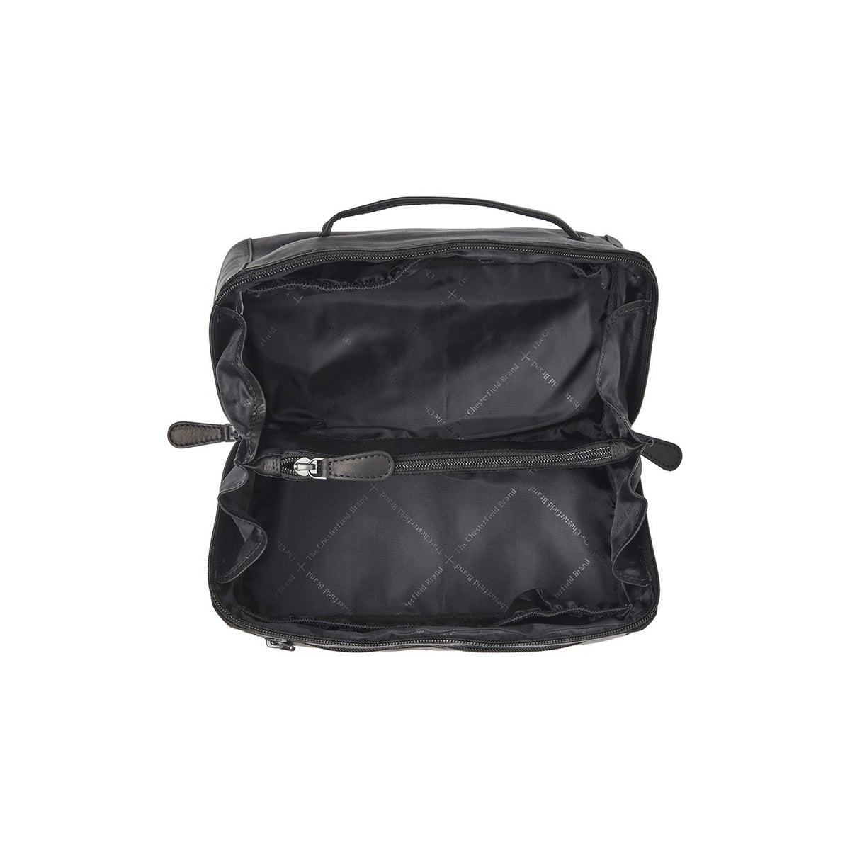 Elmia Full-Grain Leather Toiletry Bag pour Femme - Vue de profil avec coupe de manche ergonomique