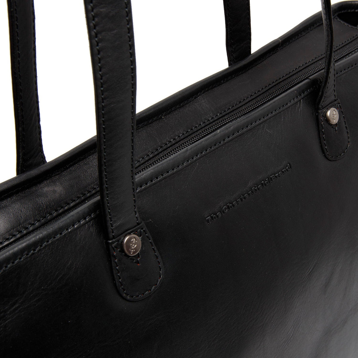Astano Full-Grain Leather Tote Bag pour Femme - Structured Side Profile Showing Gusset Depth &amp; Expansion Capacity