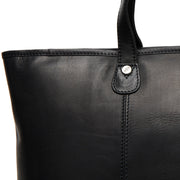 Solid Antique Brass Hardware &amp; Heavy-Duty Dual Zipper Detail on Ferrera Full-Grain Leather Tote Bag pour Femme