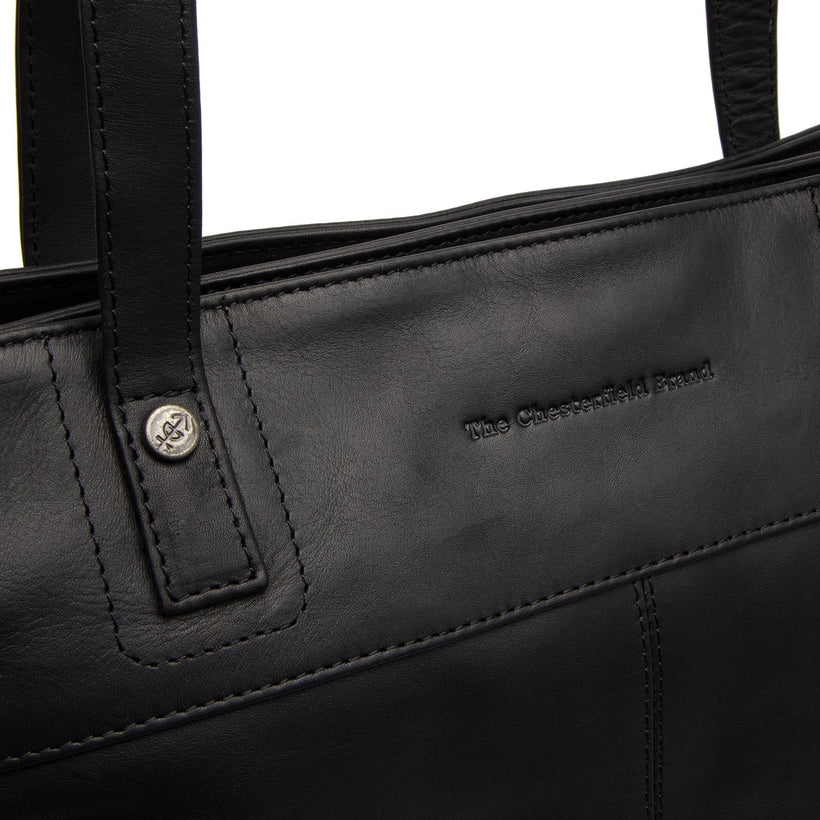 Classic 100% Full-Grain leather Bag - Rear Perspective Showing Reinforced Leather Straps & Stitching