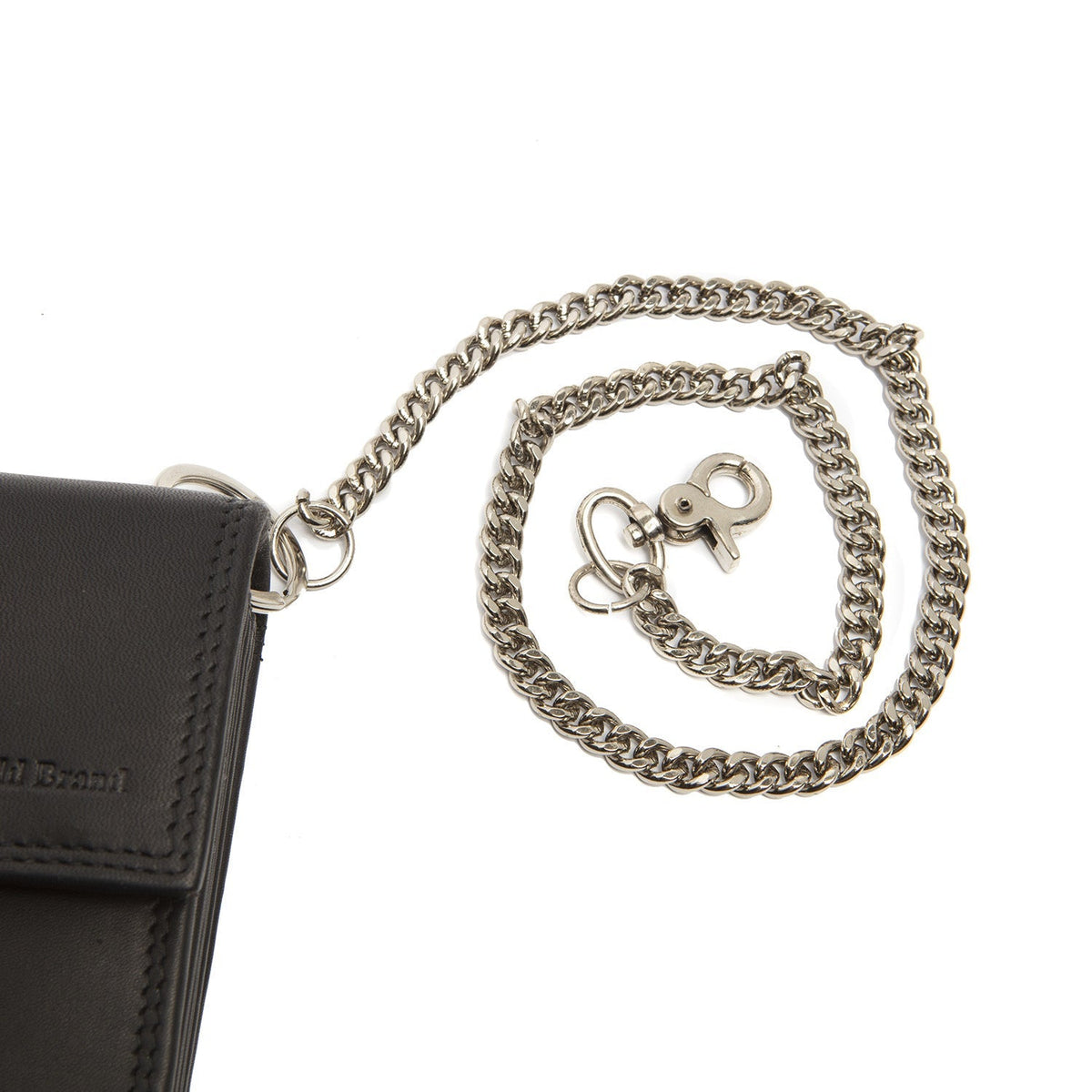 Solid Antique Brass Hardware &amp; Heavy-Duty Dual Zipper Detail on Elba Full-Grain Leather Waiter Wallet pour Femme