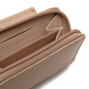 Solid Antique Brass Hardware &amp; Heavy-Duty Dual Zipper Detail on Floren Full-Grain Portefeuille en Cuir pour Femme