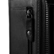 Solid Antique Brass Hardware &amp; Heavy-Duty Dual Zipper Detail on Nova Full-Grain Portefeuille en Cuir pour Femme