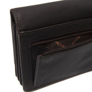 Solid Antique Brass Hardware &amp; Heavy-Duty Dual Zipper Detail on Salzburg Full-Grain Portefeuille en Cuir pour Femme