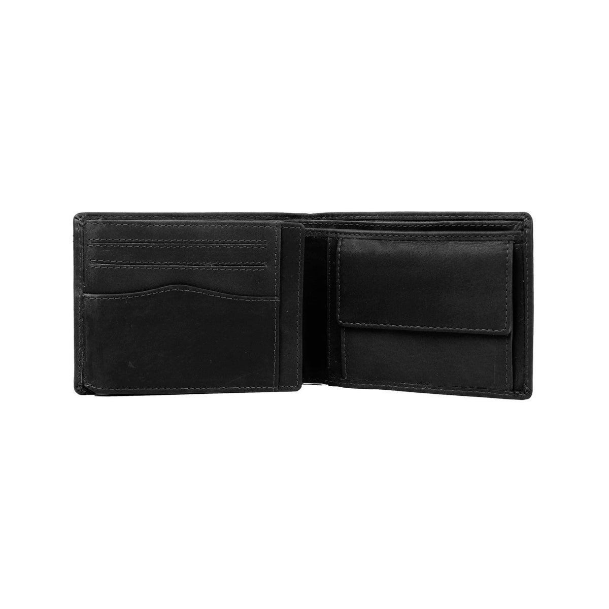 Timo Full-Grain Portefeuille en Cuir pour Homme - Structured Side Profile Showing Gusset Depth &amp; Expansion Capacity