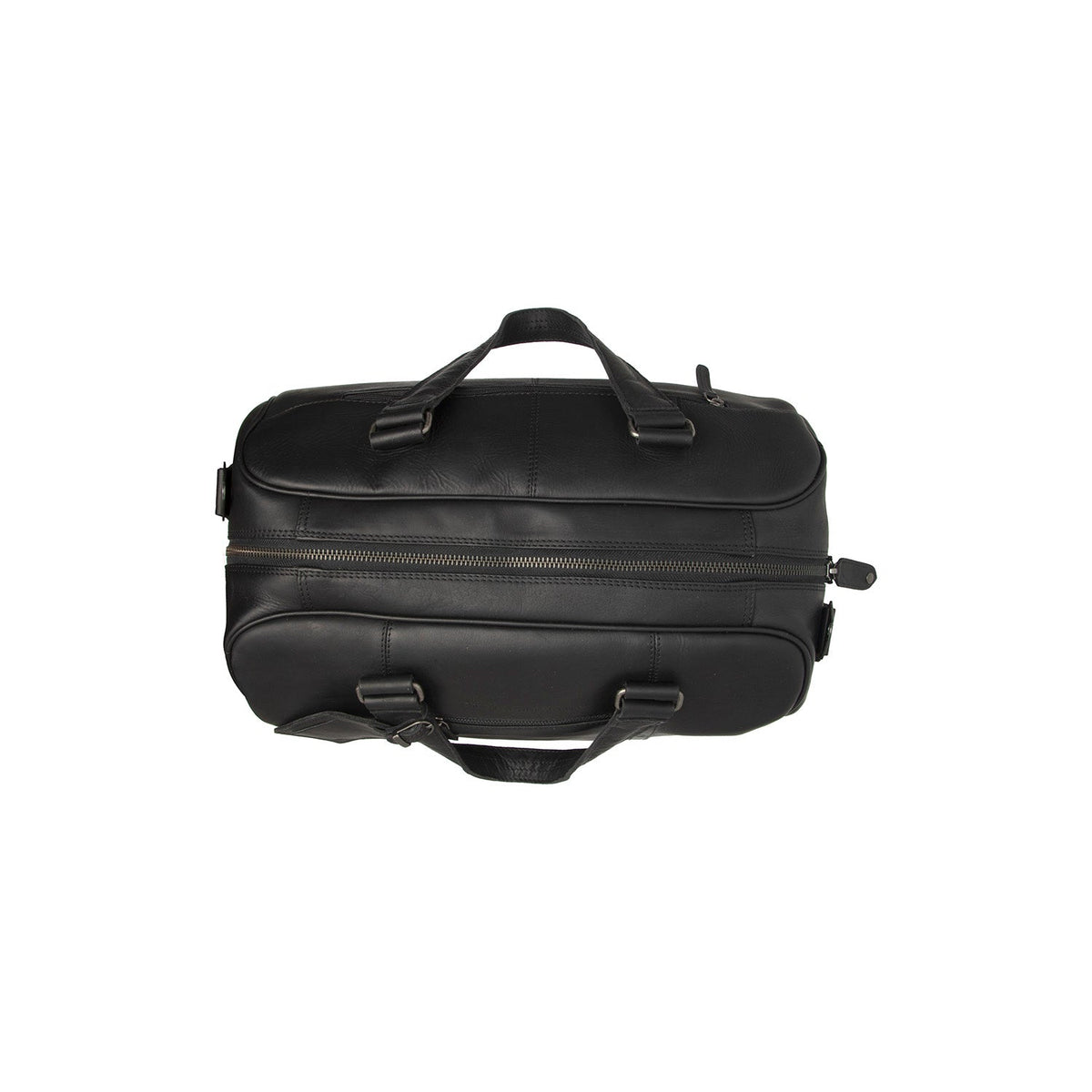 Solid Antique Brass Hardware &amp; Heavy-Duty Dual Zipper Detail on Volenza Full-Grain Leather Weekender Bag pour Femme