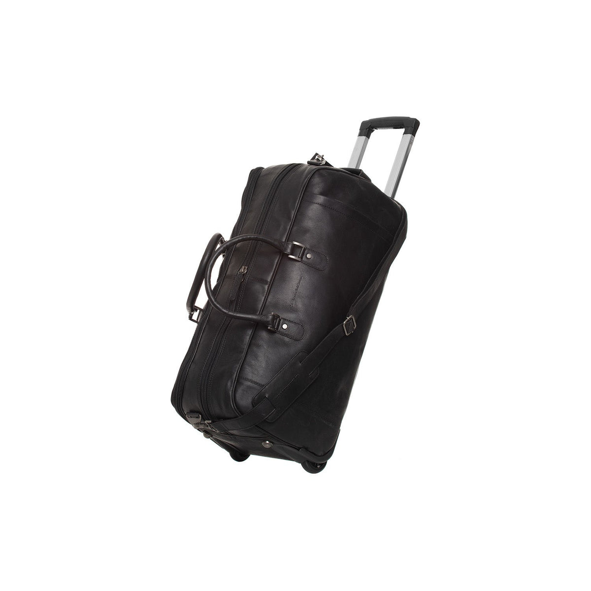 Leather Weekender Trolley Jayven pour Femme in Classic 100% Full-Grain Leather - Full Exterior Front Profile View | Acheter en ligne