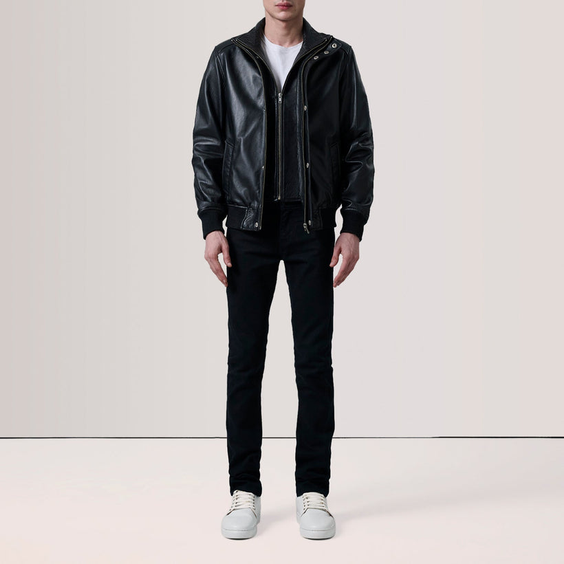 Lester Marron Suede Blouson Bomber en Cuir pour Homme