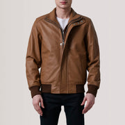 Lester Marron Suede Blouson Bomber en Cuir pour Homme – Vue produit alternative 4