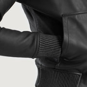 Luna Hooded Blouson Bomber en Cuir pour Femme – Vue produit alternative 6