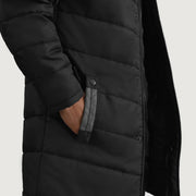 
Vue détaillée of Classic Collar & Zipper With Snap Button Placket Hardware on Moore Noir Hooded Parka pour Homme