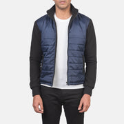 
Nashville Matelassé Bleu Windbreaker Veste en Cuir pour Homme in Blue & Black Nylon (Torso) &Amp; Knitted Fabric (Sleeves) - Vue de face & silhouette ajustée | Acheter en ligne