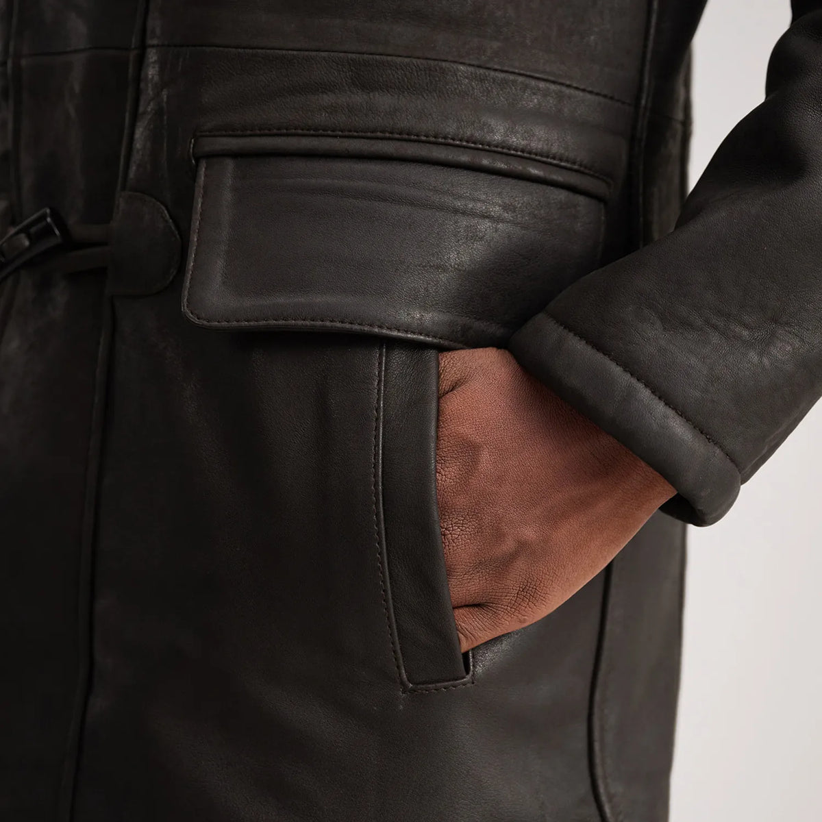 Nolan Manteau en Cuir pour Homme – Vue produit alternative 6