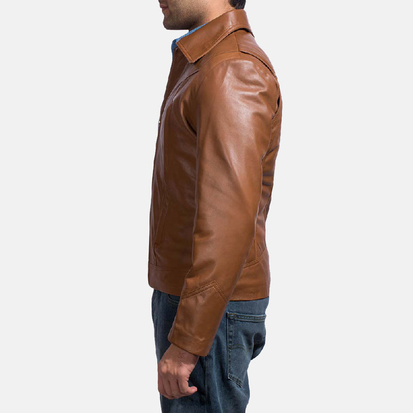 Old School Marron Veste en Cuir pour Homme
