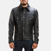 Black Sheepskin leather Jacket - Vue de dos avec coupe ajustée aux épaules &amp; ourlet soigné
