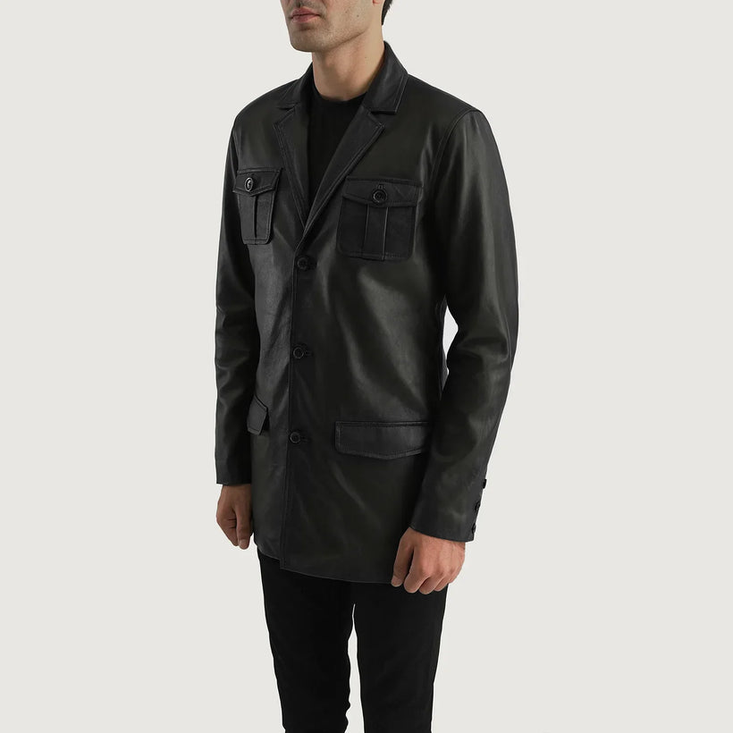 Ray Cutler Veste en Cuir pour Homme
