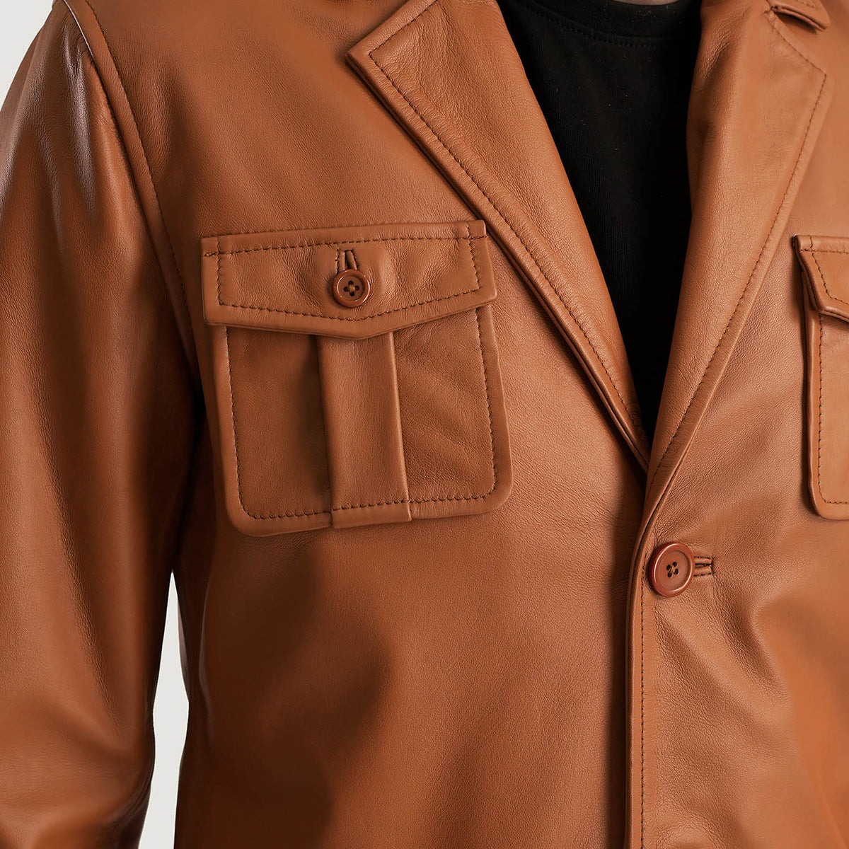Ray Cutler Veste en Cuir pour Homme – Vue produit alternative 6