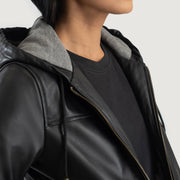 
Rebella Hooded Blouson Bombardier en Cuir pour Femme – alternate product view 6