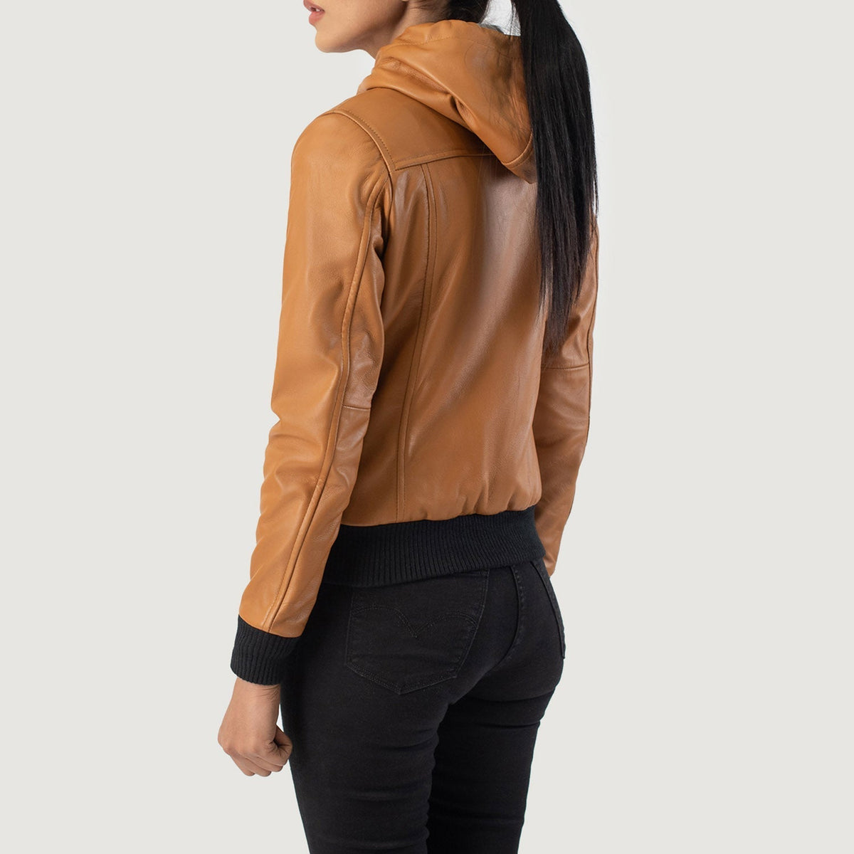 
Rebella Hooded Blouson Bombardier en Cuir pour Femme – alternate product view 5