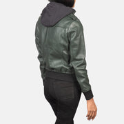 Roslyn Hooded Blouson Bomber en Cuir pour Femme – Vue produit alternative 5