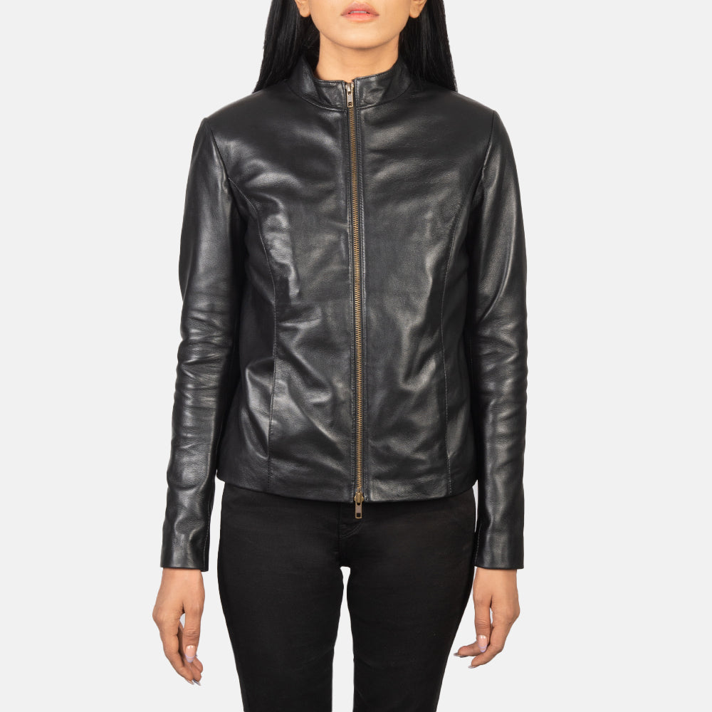 Rumella Veste Motard en Cuir pour Femme – Vue produit alternative 4