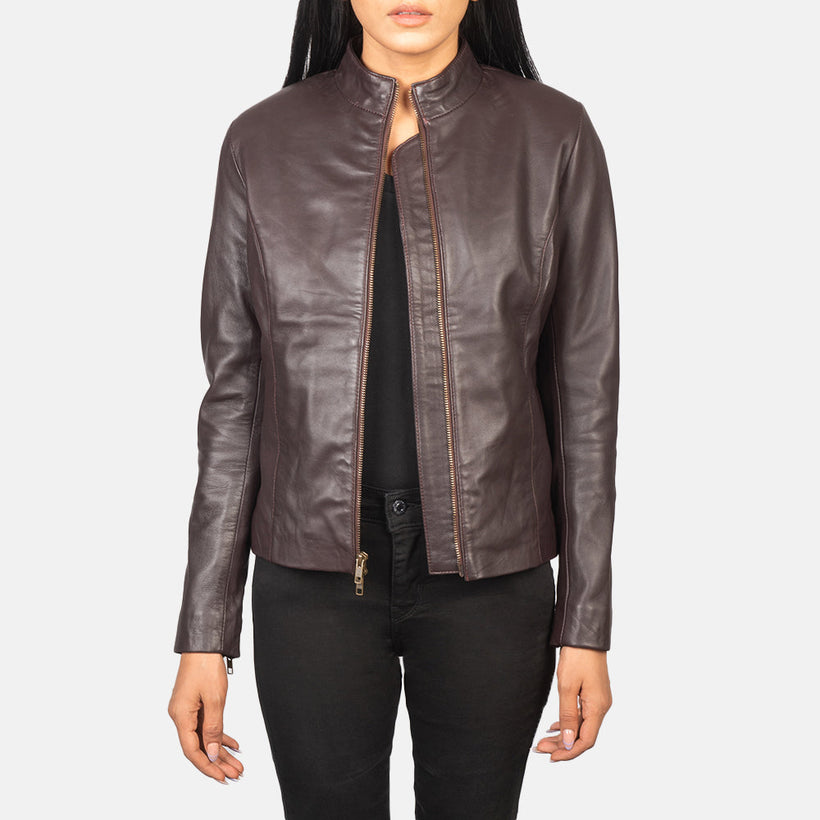 Rumella Veste Motard en Cuir pour Femme
