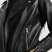Rumy Bordeaux Veste Motard en Cuir pour Femme – Vue produit alternative 6