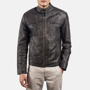Rustic Veste Motard en Cuir pour Homme – Vue produit alternative 3