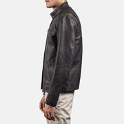 Rustic Veste Motard en Cuir pour Homme – Vue produit alternative 4