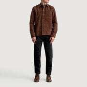 
Vue détaillée of Shirt & Buttons Hardware on Scout Moka Suede Leather Shirt pour Homme